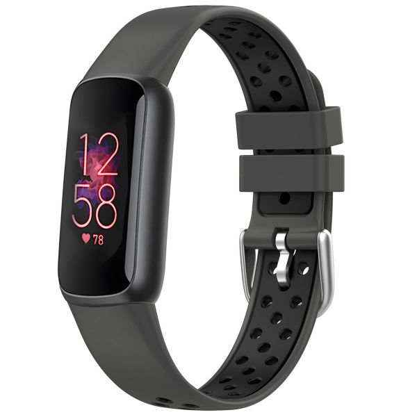 imoshion Bracelet sportif en silicone Fitbit Luxe - Gris/Noir