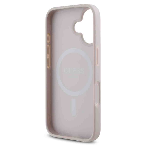 Guess Coque 4G Metal Logo MagSafe iPhone 16 - Rose