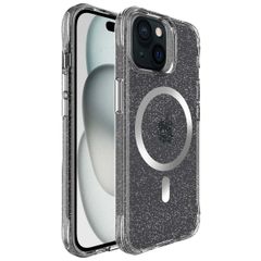 imoshion Coque arrière transparente Pailletée avec MagSafe Apple iPhone 15 - Argent