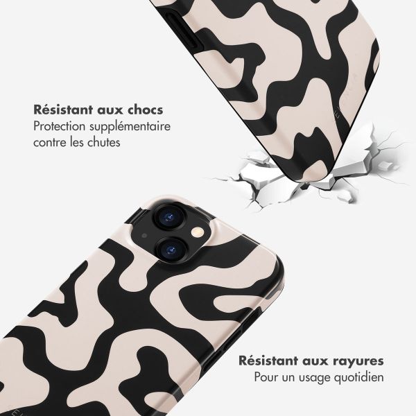 Selencia Coque arrière Vivid Tough iPhone 15  - Art Wave Black