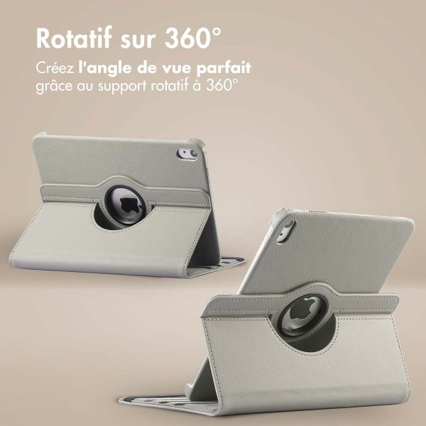 imoshion Coque tablette rotatif à 360° Apple iPad 11 (2025) 11 pouces A16 / iPad 10 (2022) 10.9 pouces - Gris