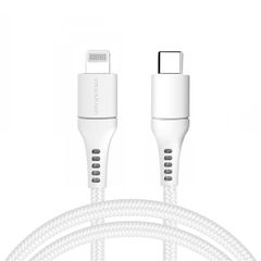 imoshion ﻿Câble Lightning vers USB-C - Non MFi - Textile tressé - 1 mètre - Blanc