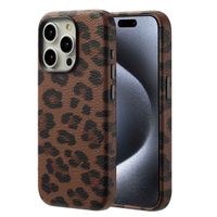 Selencia Coque Sabi imprimé panthère avec MagSafe Apple iPhone 15 Pro - Mocha Brown