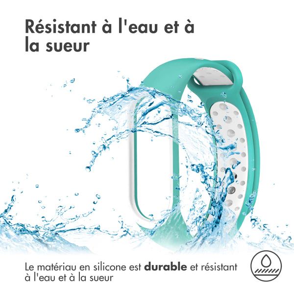 imoshion Bracelet sportif en silicone Xiaomi Mi Band 3 / 4 - Menthe verte / Blanc