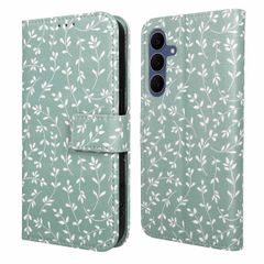 imoshion Étui de télephone portefeuille Design Samsung Galaxy S25 FE - Smoke Green Flowers