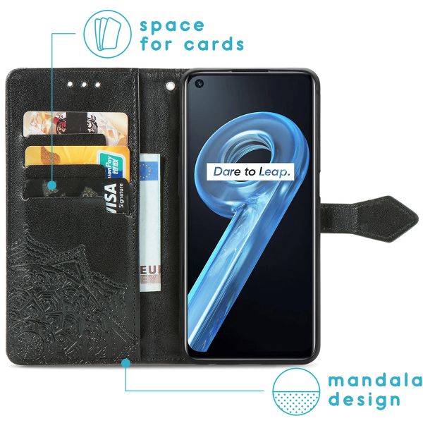 imoshion Etui de téléphone portefeuille Mandala Realme 9i - Noir