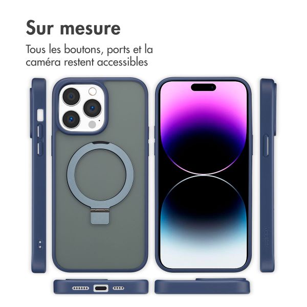Accezz Coque Ring Stand avec MagSafe Apple iPhone 14 Pro Max - Bleu