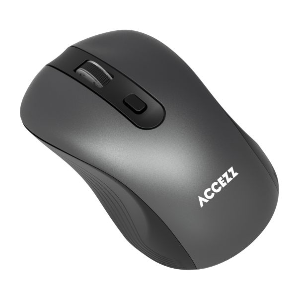 Accezz Souris sans fil - Bluetooth / Adaptateur USB-A - Gris