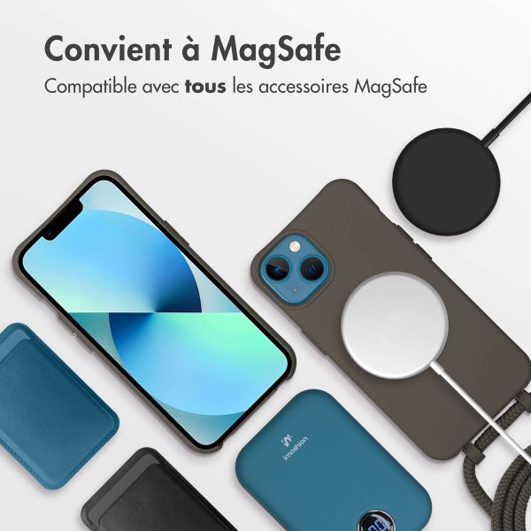 imoshion Coque de couleur avec cordon amovible MagSafe iPhone 13 - Black Coffee