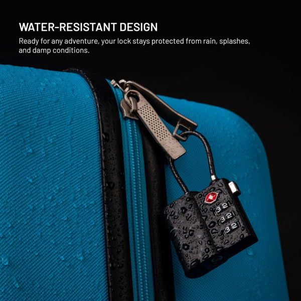 Fixed Tag Lock avec support Apple Find My - Cadenas de voyage TSA pour valise - Noir