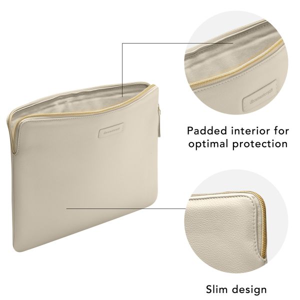 dbramante1928 ﻿Paris Sleeve - Pochette ordinateur 13 pouces - Cuir véritable - Apple MacBook Pro 13 pouces / Air 13 pouces - Sand Dune
