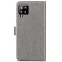 Etui de téléphone Fleurs de Trèfle Samsung Galaxy A42 - Gris