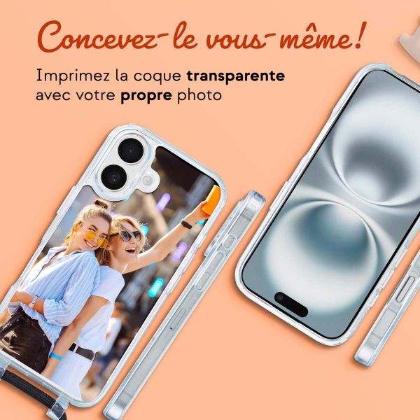 Concevez votre Coque MagSafe avec cordon amovible Apple iPhone 16 - Transparent