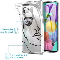 imoshion Coque Design Samsung Galaxy A51 - Visage abstrait - Noir