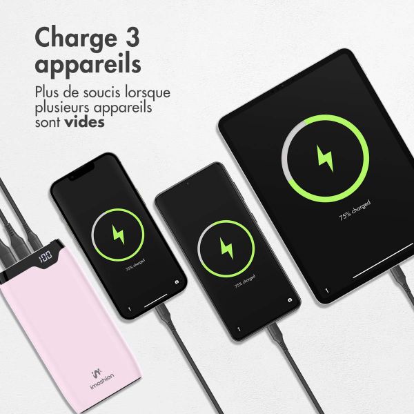 imoshion Batterie externe - 20.000 mAh - Quick Charge et Power Delivery - Rose