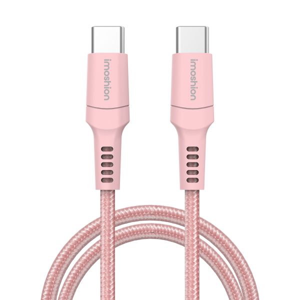 imoshion Braided USB-C vers câble USB-C - 2 mètre - Rose