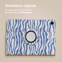 imoshion Coque tablette Design rotatif à 360° Samsung Galaxy Tab A9 Plus - White Blue Stripes