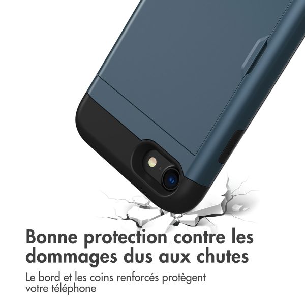 imoshion Coque arrière avec porte-cartes iPhone SE (2022 / 2020) / 8 / 7 - Bleu foncé