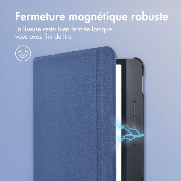 imoshion Étui de liseuse portefeuille Canvas Sleepcover avec support Tolino Vision 5 - Bleu foncé