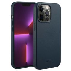 Accezz Coque arrière en cuir avec MagSafe Apple iPhone 13 Pro - Nightfall Blue