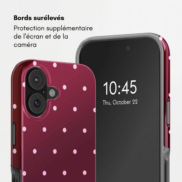 Selencia Coque arrière Vivid avec MagSafe Apple iPhone 17 - Happy Dots Burgundy