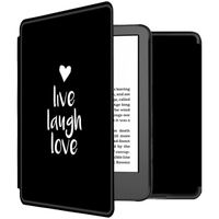 imoshion Design Slim Hard Sleepcover Amazon Kindle (2024) / Amazon Kindle (2022) 11th gen - Live Laugh Love