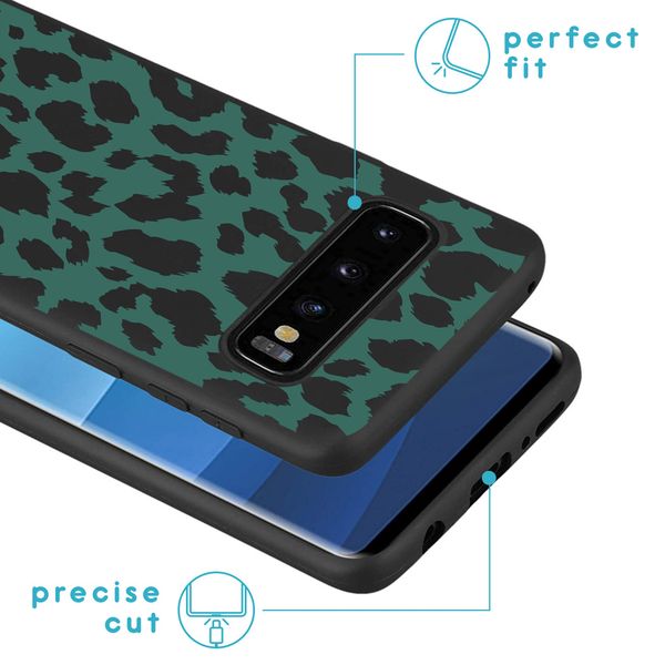 imoshion Coque Design Samsung Galaxy S10 - Léopard - Vert / Noir