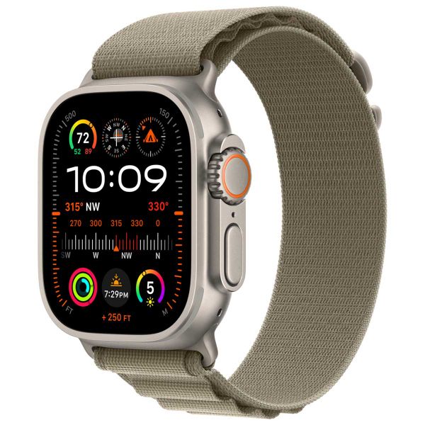 Apple Alpine Loop Band Apple Watch Series 1-10 / SE / Ultra (2) - 42/44/45/46/49 mm - Taille S - Olive