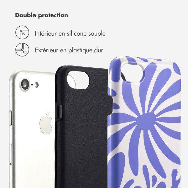 Selencia Coque arrière Vivid Apple iPhone SE (2022 / 2020) / 8 / 7 / 6(s) - Modern Bloom Sapphire Blue