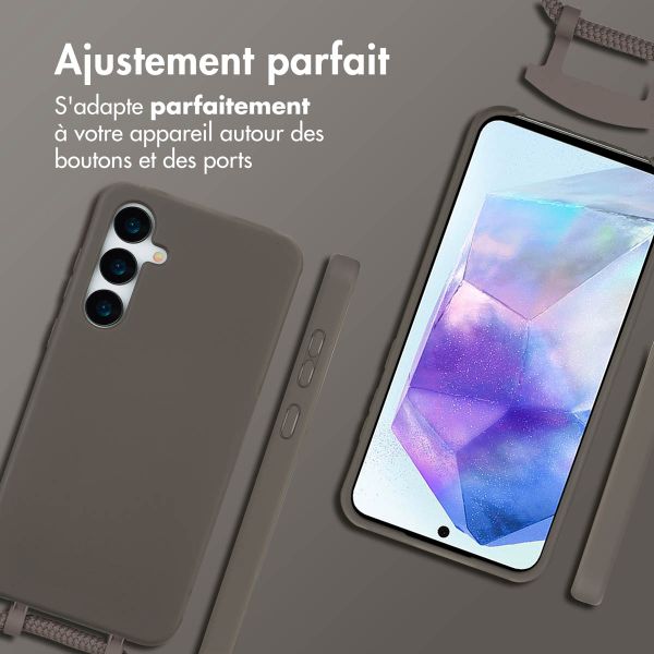 imoshion Coque de couleur avec cordon amovible Samsung Galaxy A55 - Black Coffee