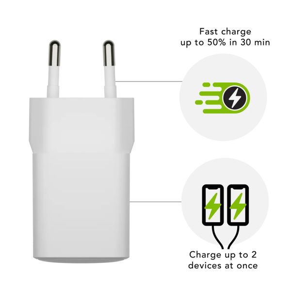 dbramante1928 re-charge | Chargeur Secteur - USB-C 30 watts + USB-A 18 watts - Blanc