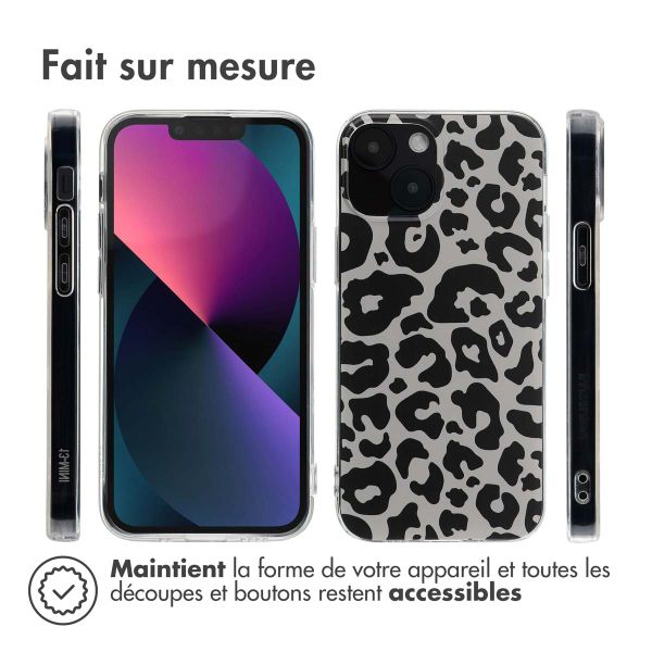 imoshion Coque Design Apple iPhone 13 Mini - Leopard Transparent