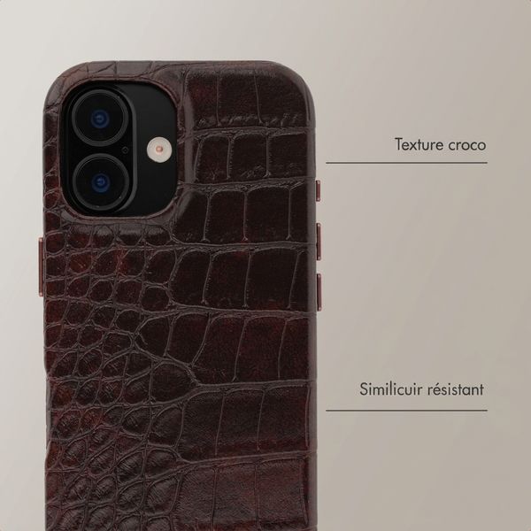 Selencia Coque arrière Croco avec MagSafe Apple iPhone 17 - Choco Brown