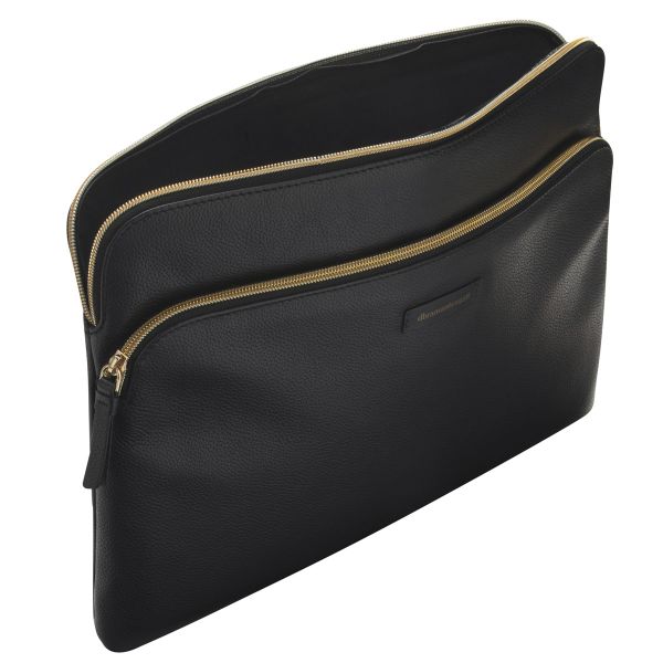 dbramante1928 ﻿Paris+ Sleeve - Pochette ordinateur 14 pouces - Cuir véritable - MacBook Pro 14 pouces - Night Black