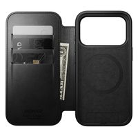 Nomad Étui de style livre folio moderne en cuir Horween avec MagSafe Apple iPhone 17 Pro - Noir