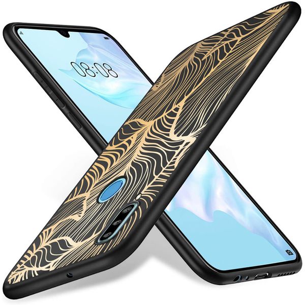 imoshion Coque Design Huawei P30 Lite - Feuilles / Noir