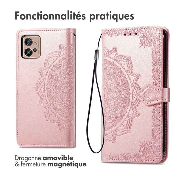 imoshion Etui de téléphone portefeuille Mandala Motorola Moto G32 - Rose Dorée