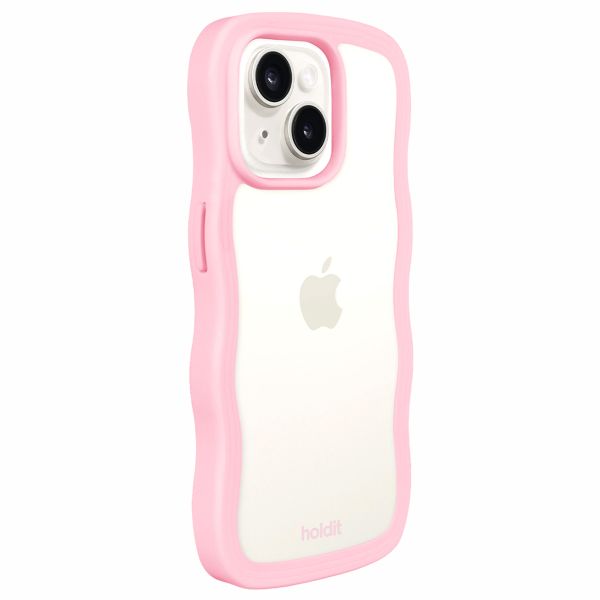 Holdit Coque Wavy iPhone 14/15 Plus - Pink / Transparent