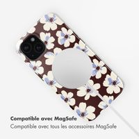 Selencia Coque arrière Vivid avec MagSafe Apple iPhone 15 - Choco Flower Pop