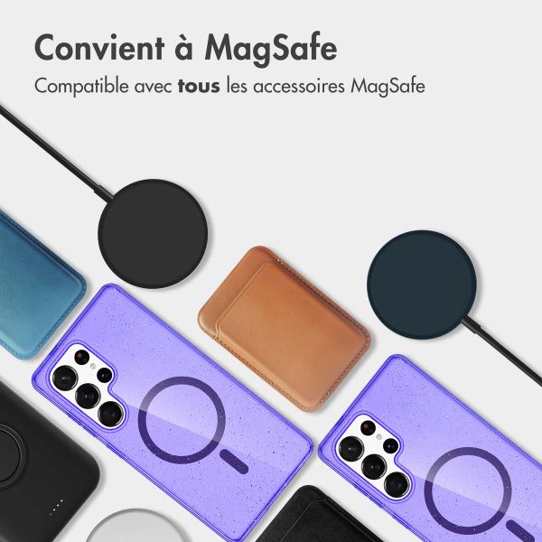 imoshion Coque Pailletée avec MagSafe Samsung Galaxy S24 Ultra - Paillettes Violet