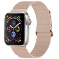 imoshion Bracelet en cuir magnétique Apple Watch Series 1 t/m 9 / SE (38/40/41 mm) | Series 10 / 11 (42 mm) - Beige