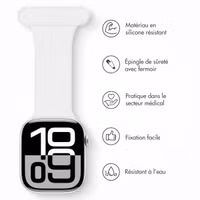 imoshion Bracelet infirmier en silicone Apple Watch Series 1 t/m 11 / SE / Ultra (44/45/46/49 mm) - Blanc