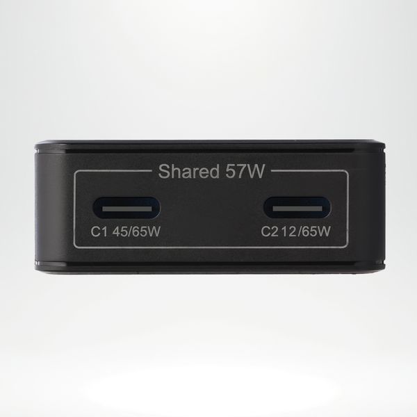 Accezz Chargeur GaN Ultra Slim - 2x USB-C - 65 W - Noir