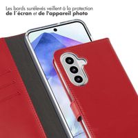 Selencia Étui de téléphone portefeuille en cuir véritable Samsung Galaxy A26 - Rouge