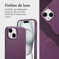 Accezz Étui de télephone portefeuille en cuir 2-en-1 avec MagSafe Apple iPhone 15 - Heath Purple