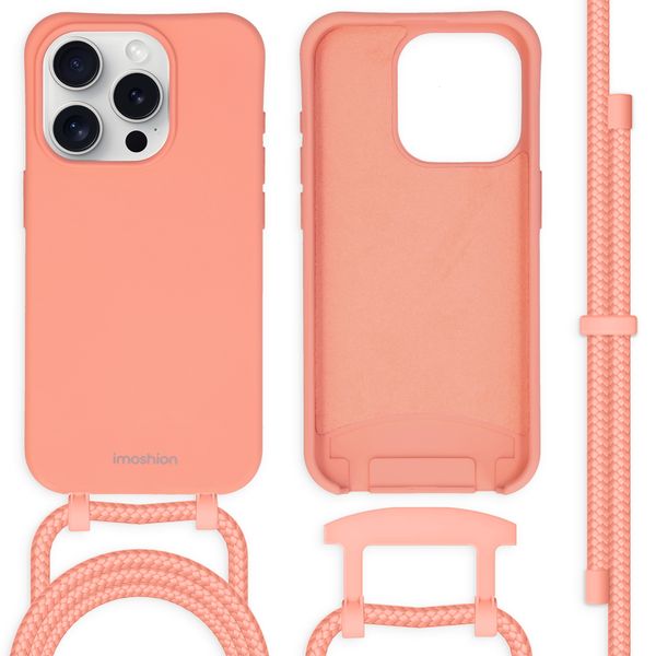 imoshion Coque de couleur avec cordon amovible iPhone 15 Pro - Peach