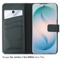 Selencia Étui portefeuille en cuir véritable Samsung Galaxy S26 Ultra - Vert