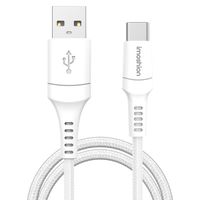 imoshion Braided USB-C vers câble USB-A - 2 mètre - Blanc