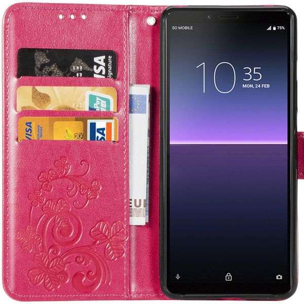 Etui de téléphone Fleurs de Trèfle Sony Xperia 10 II - Rose