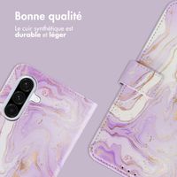 imoshion Étui de téléphone portefeuille Design Samsung Galaxy A36 - Purple Marble